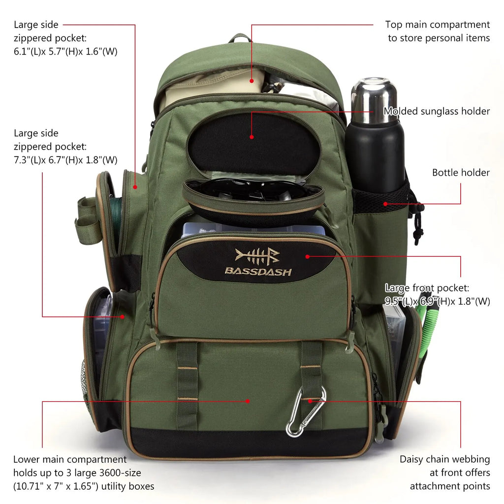 BASSDASH Fishing Tackle Bag