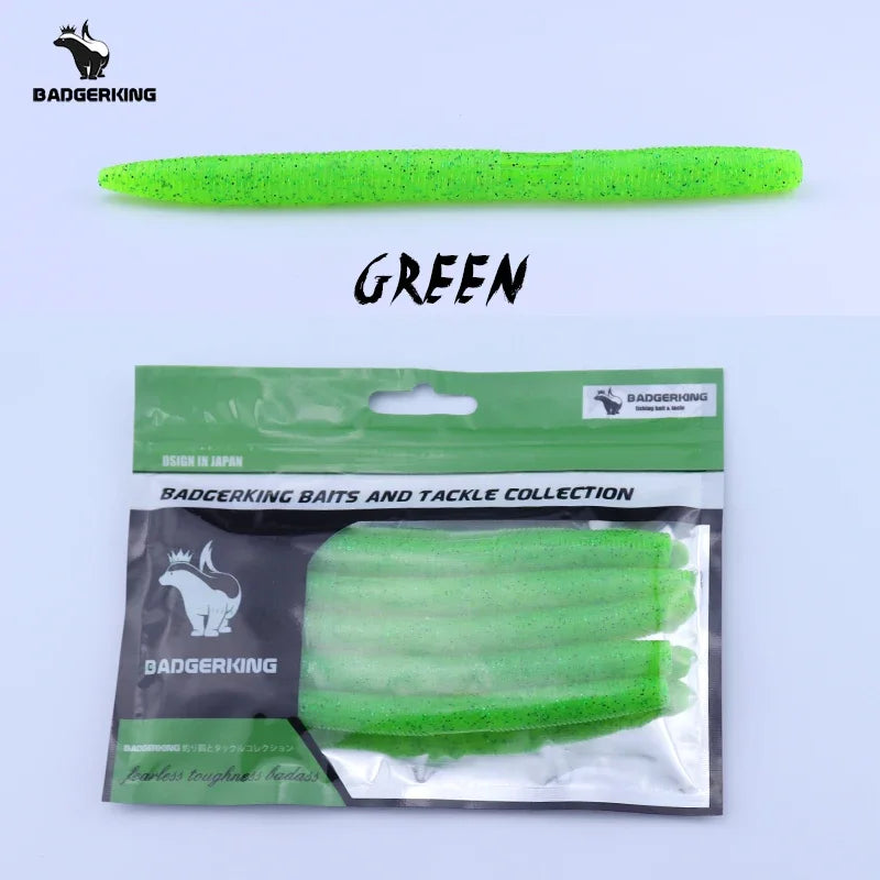 BADGERKING Colored Worm Soft Plastics