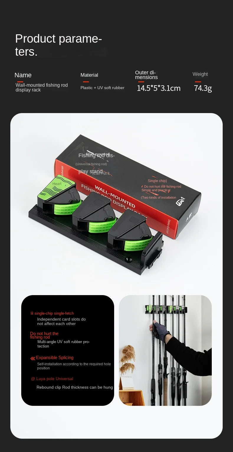 LINNHUE Wall Mounted Rod Holder