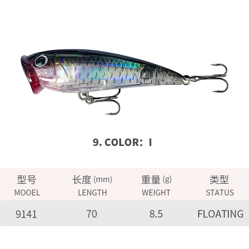 EVLUREEV Popper TopWater 7cm