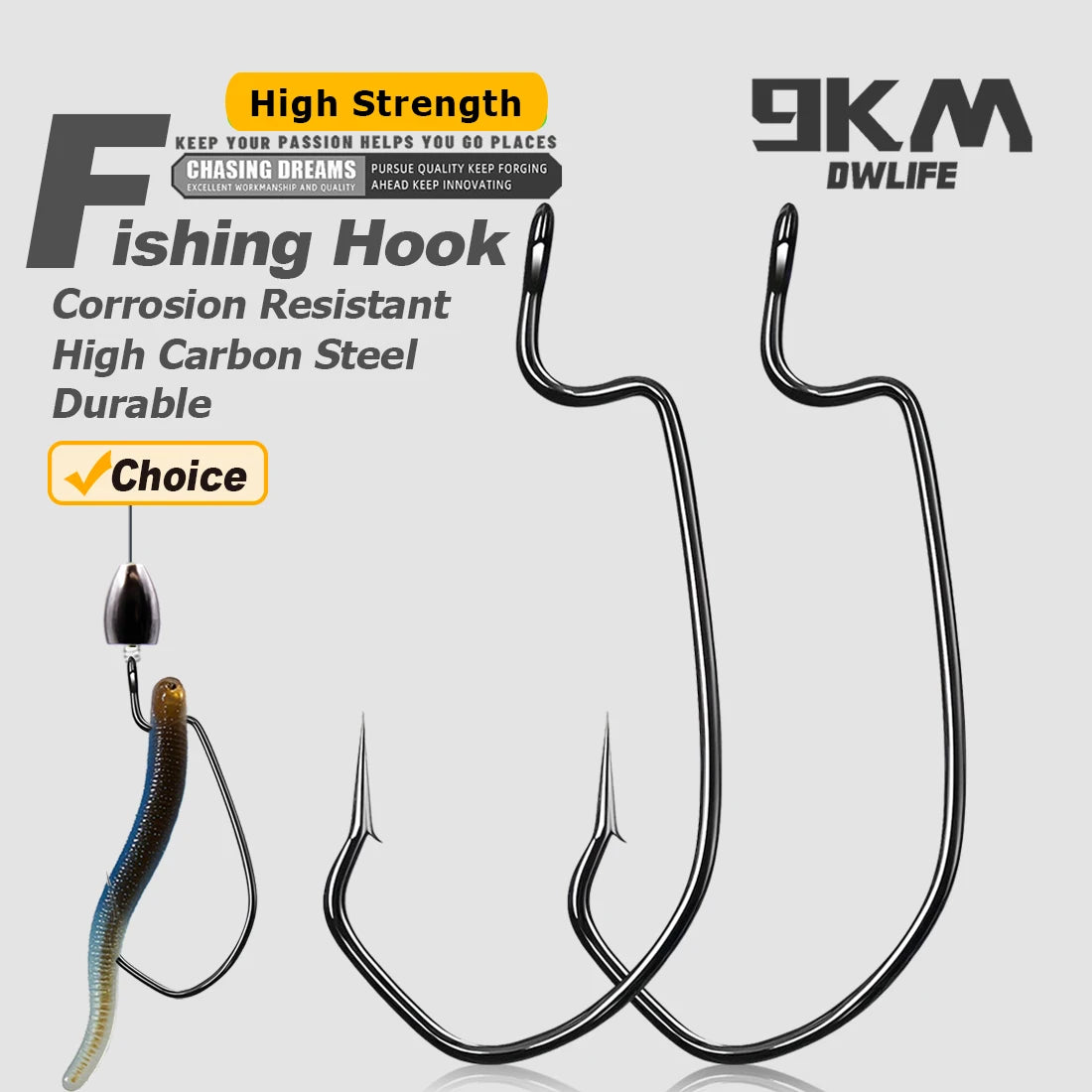 9KM DWLIFE Wide Gap Fishing Hook