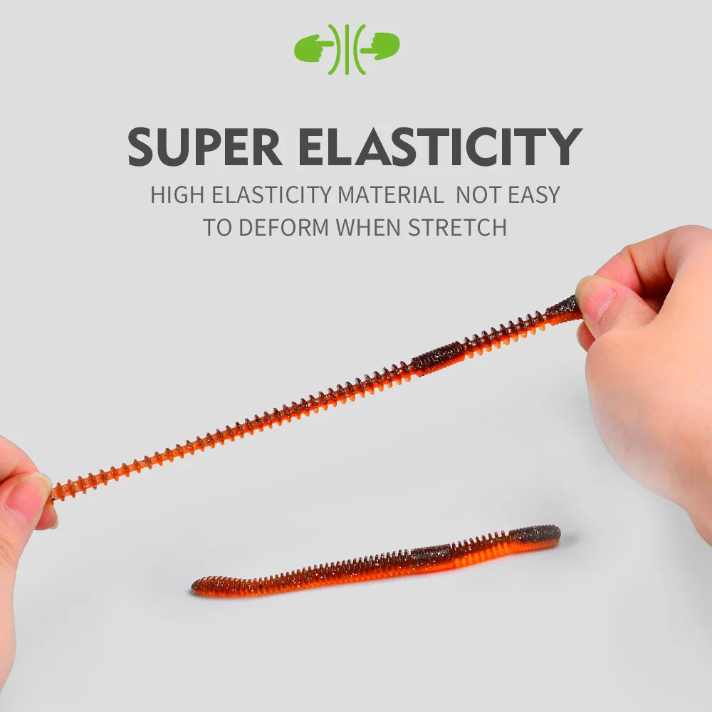 PROBEROS Colored Earthworm Soft Bait 10pcs