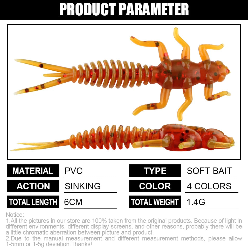 SPINPOLER Larve Soft Plastic Bait 10pcs