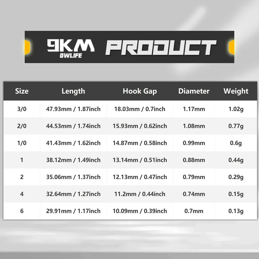 9KM DWLIFE Wide Gap Fishing Hook