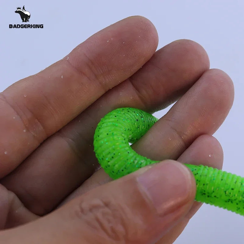BADGERKING Colored Worm Soft Plastics
