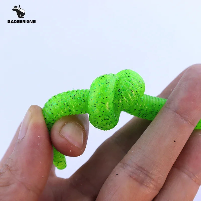BADGERKING Colored Worm Soft Plastics