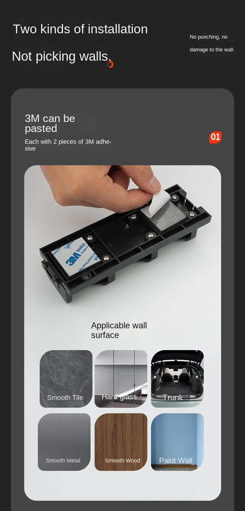 LINNHUE Wall Mounted Rod Holder