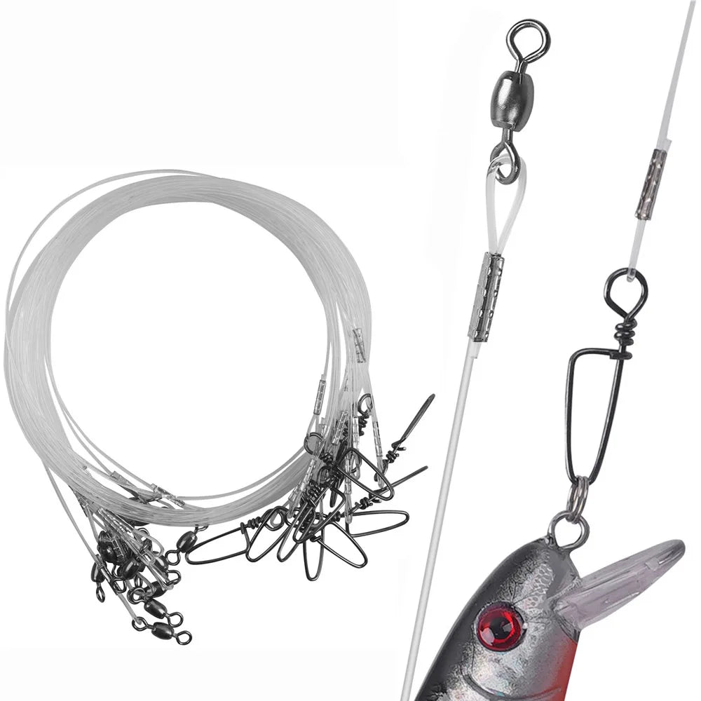 Fluorocarbon Fishing Line Leader with Snap Swivel