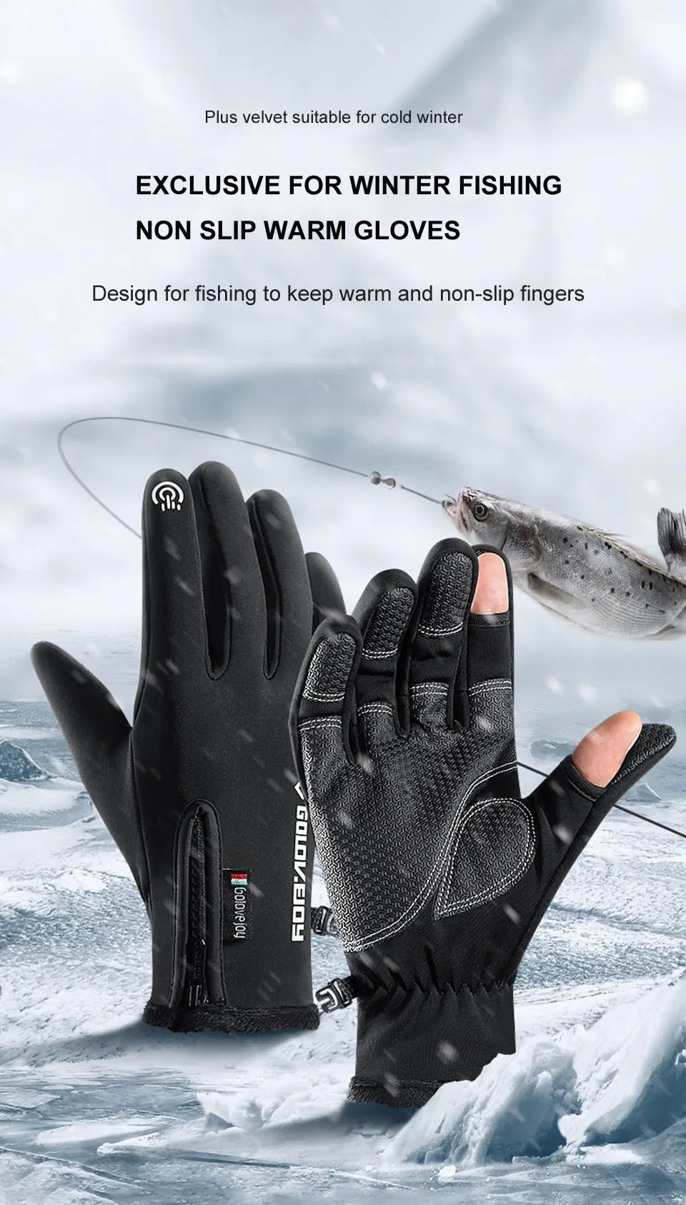 Waterproof Winter Fishing Gloves