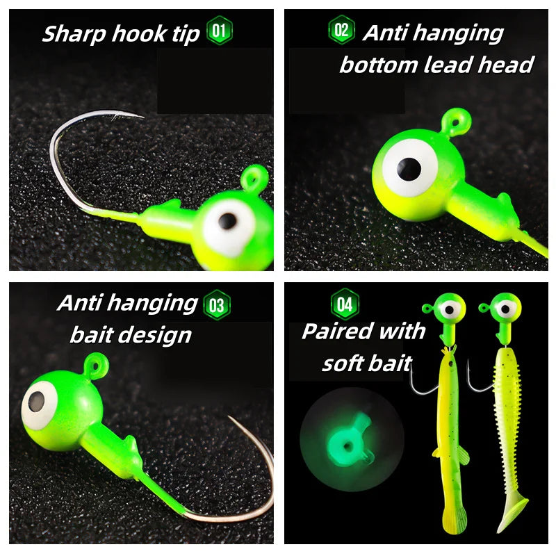 Colored Jig Heads (9pcs)