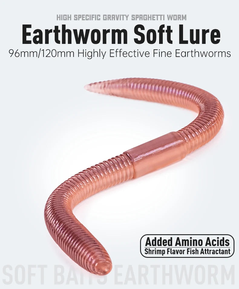 KINGDOM Soft Earthworm Bait 10-15pcs
