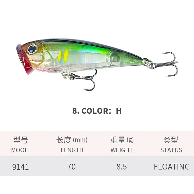 EVLUREEV Popper TopWater 7cm